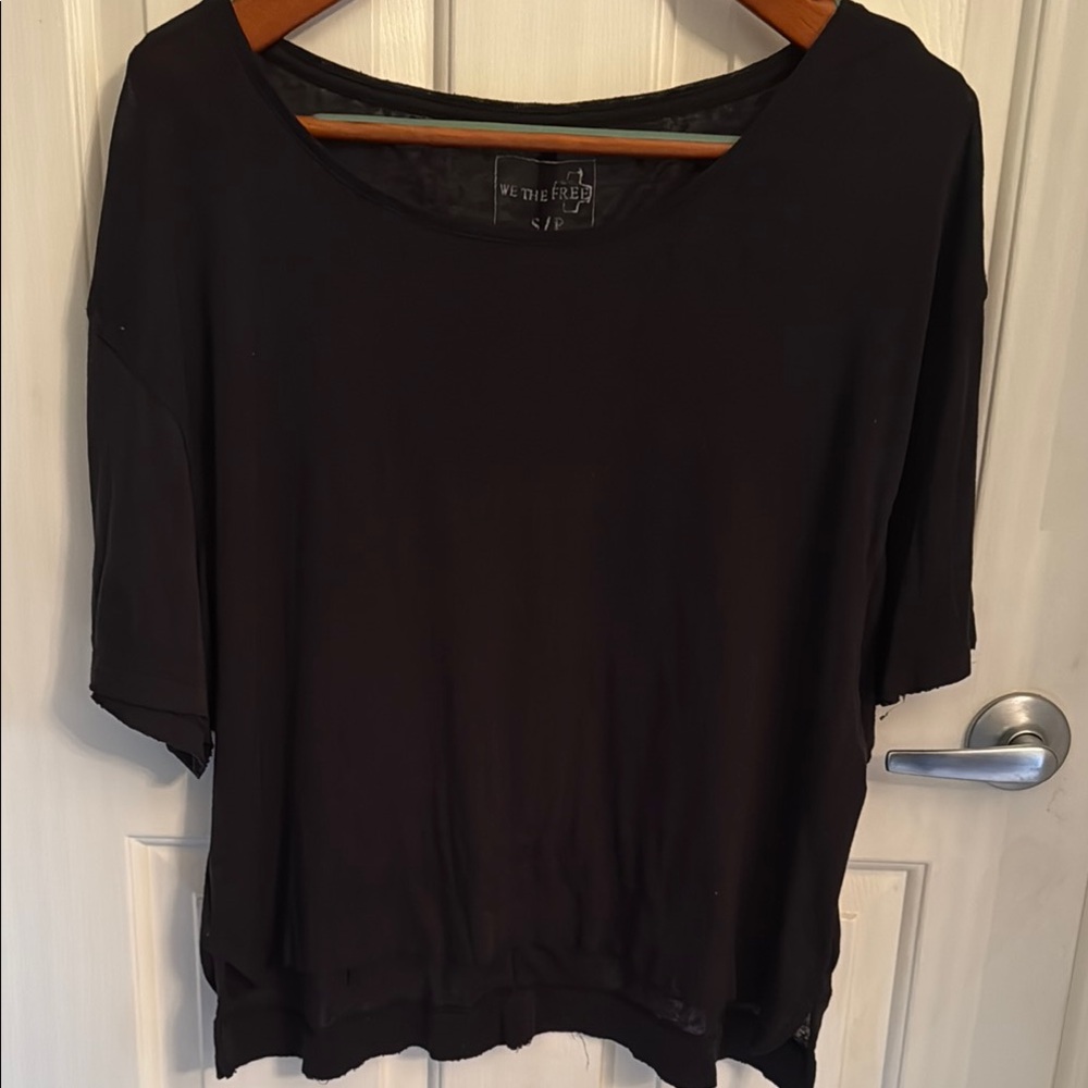 We The Free Black Relaxed Short Sleeve Tee